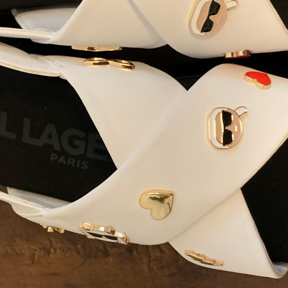 Karl Lagerfeld new white sandals size 10